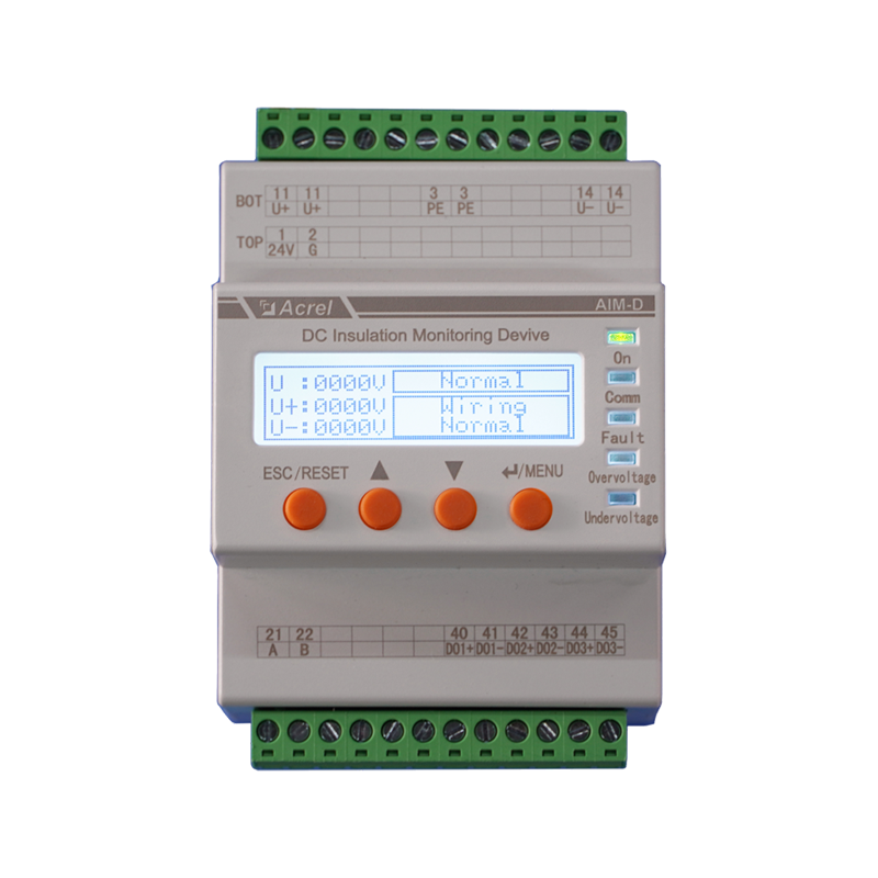 AIM-D100-TH DC DIN DIN Rail Insulation Device IMD dengan Paparan LCD