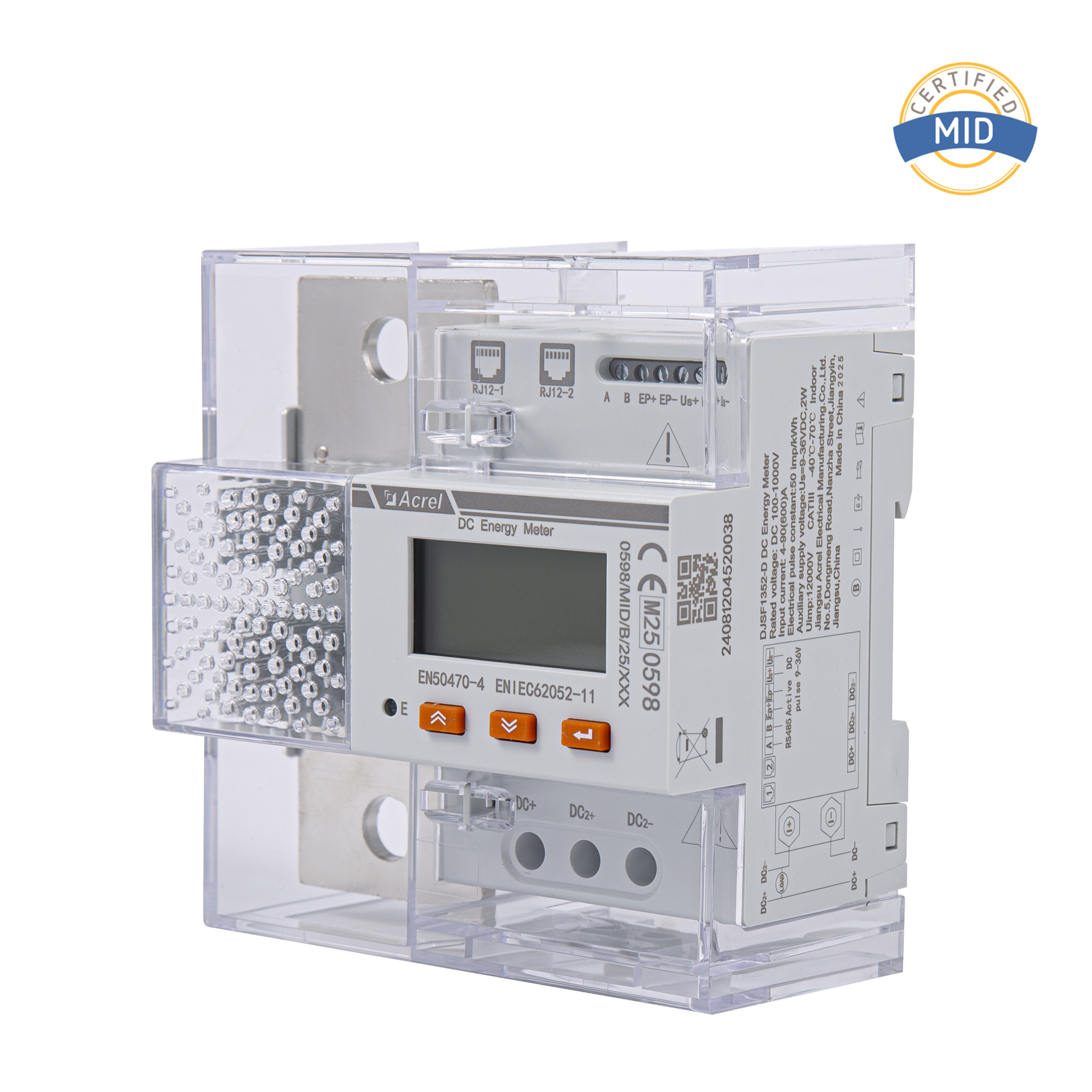 Mid Certified 600A Input Dc Dc Energy Meter untuk Pengecas EV